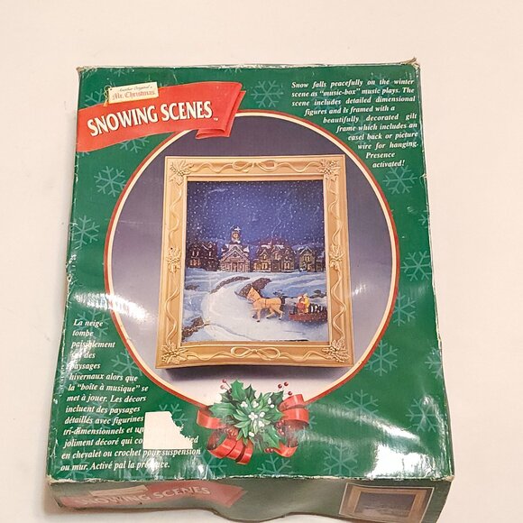 VINTAGE Mr. Christmas Snowing Scenes Magical Photo Frame Musical Moving Snow - Picture 3 of 11